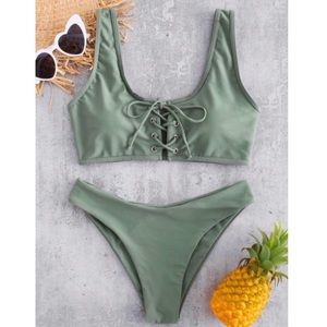 Zaful Lace up Bikini